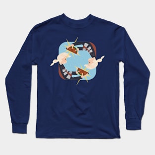 Freedom Watermelon Power Blue Background Long Sleeve T-Shirt